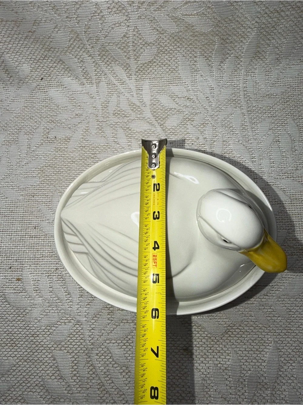Vintage White Hall Carbone Duck Covered Casserole Dish Tureen Farmhouse Country